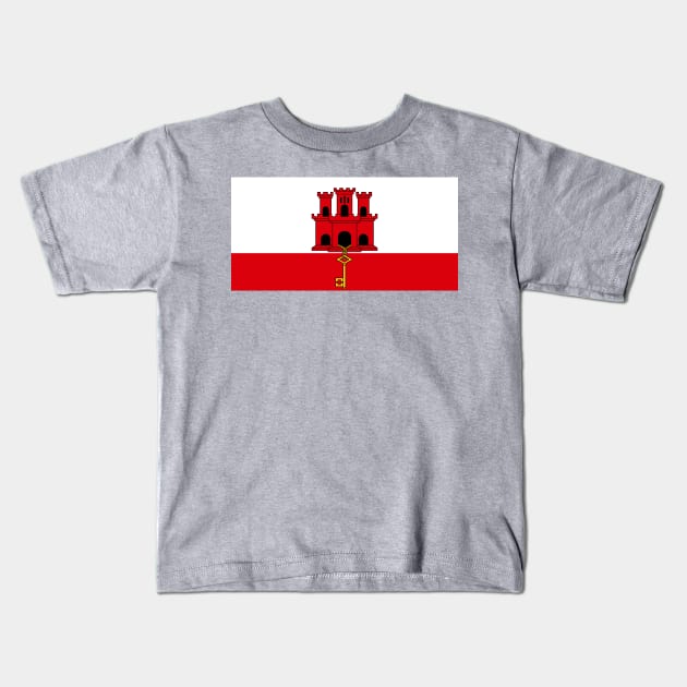 Flag of Gibraltar Kids T-Shirt by brigadeiro